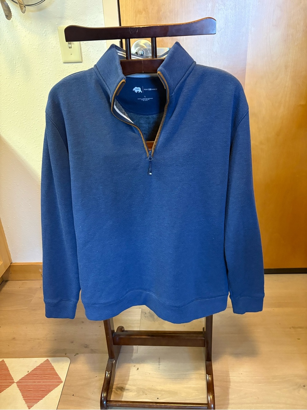 Men's Half-Zip Sweater Jacket - Navy Blue